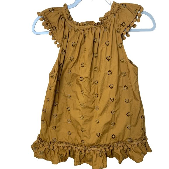 J. Crew Mustard Yellow Eyelet Blouse - Picture 2 of 4